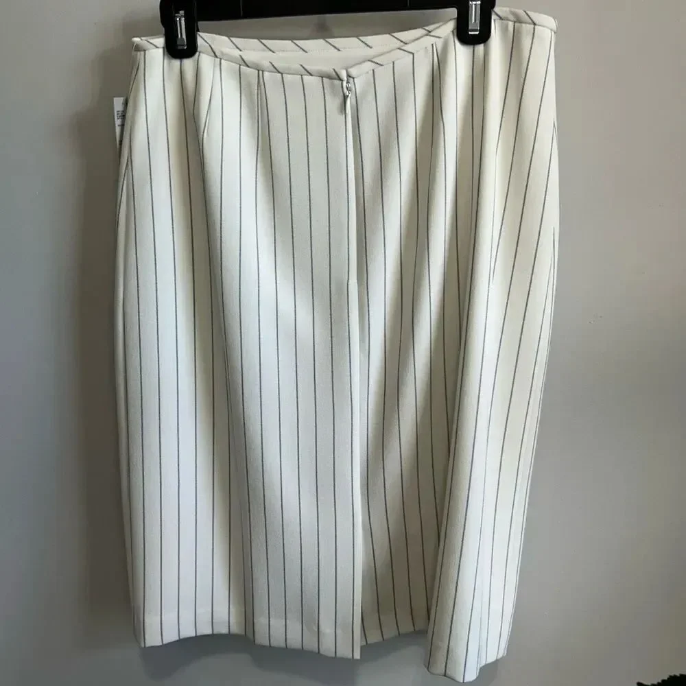 Preston & York Cream Pleated Pencil Skirt